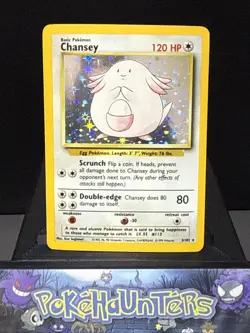 Pokemon Card Chansey 3/102 Holo Rare Base Set WOTC Light Play - Image 1