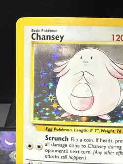Pokemon Card Chansey 3/102 Holo Rare Base Set WOTC Light Play - Image 3