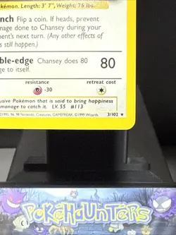 Pokemon Card Chansey 3/102 Holo Rare Base Set WOTC Light Play - Image 4