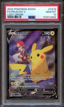PSA 10 Pokemon Pikachu V FA Holo Lost Origin Trainer Gallery TG16/TG30 - Image 1