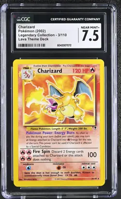CGC 7.5 Charizard Legendary Collection 3/110 Non-Holo Pokemon Card - Image 1