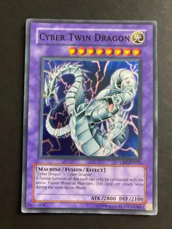 Yugioh Cyber Twin Dragon CRV-EN035 Super Rare Unlimited Edition LP - Image 1