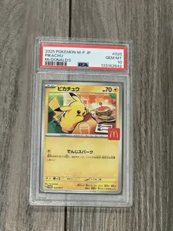 2025 POKEMON JPN M-P PROMO MCDONALD'S #020 PIKACHU PSA 10 GEM MINT BURGERCHU - Image 1