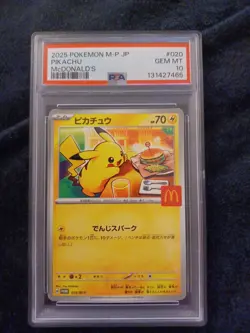 2025 POKEMON JPN M-P PROMO MCDONALD'S #020 PIKACHU PSA 10 GEM MINT BURGERCHU - Image 4