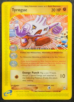 Tyrogue | Vintage e-Reader | 2002 Pokemon WoTC Aquapolis 63/147 Uncommon - Image 1