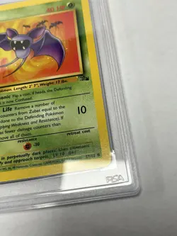 1999 Pokemon Fossil Zubat # 57/62 1st Edition PSA 8 - Image 3