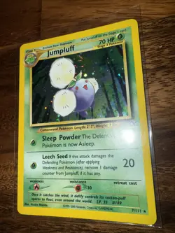 Pokemon TCG Jumpluff Neo Genesis Holo Card 7/111 Unlimited Rare - Image 1