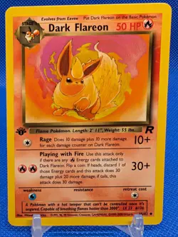 2000 Pokemon Team Rocket Dark Flareon 1st Edition #35/82 Uncommon LP - Image 1