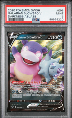 2020 POKEMON SWORD & SHIELD DARKNESS ABLAZE #099 GALARIAN SLOWBRO V PSA 9 - MINT - Image 1