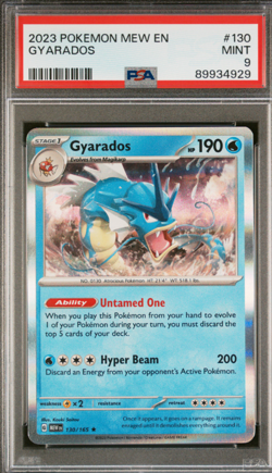 2023 POKEMON MEW EN-151 #130 GYARADOS - PSA 9 MINT - Image 1