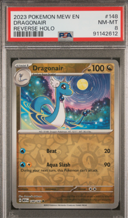 2023 POKEMON MEW EN-151 #148 DRAGONAIR REVERSE HOLO PSA 8 NM-MT - Image 1
