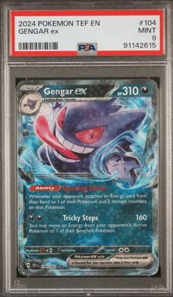2024 POKEMON TEF EN-TEMPORAL FORCES #104 GENGAR ex - PSA 9 MINT - Image 1