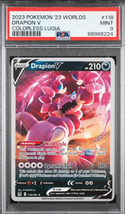 2023 POKEMON WORLD CHAMPIONSHIP DECK: COLORLESS LUGIA #118 DRAPION V - PSA 9 - Image 1