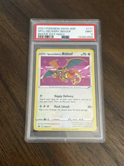 2021 POKEMON SWSH BLACK STAR PROMO BIDOOF DAY SPECIAL DELIVERY BIDOOF-HOLO PSA 9 - Image 1