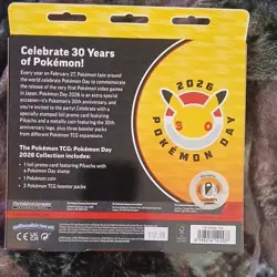 Pokemon TCG Pokemon Day 2026 Sealed Box Promo Pikachu Card Coin 3 Booster Packs - Image 2