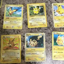 Pokemon TCG Pikachu Pichu Raichu 10 Card Lot by Nintendo English Regular Finish - Image 3