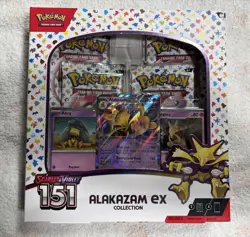 Pokemon TCG Scarlet & Violet 151 Alakazam ex Box 3 Promo 4 Booster Packs Sealed - Image 1