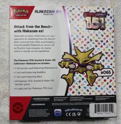 Pokemon TCG Scarlet & Violet 151 Alakazam ex Box 3 Promo 4 Booster Packs Sealed - Image 2