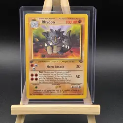 Damaged - 1st Edition Rhydon # 45/64 Jungle Set Vintage Pokemon TCG - Image 1
