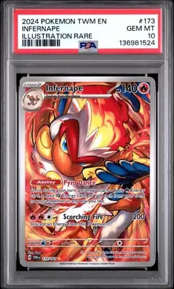 2024 Pokemon Twilight Masquerade 173/167 Infernape Illustration Rare PSA 10 - Image 1