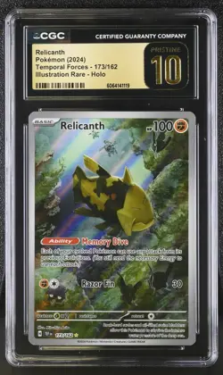 Relicanth #173/162 CGC PRISTINE 10 - 2024 Pokemon SV Temporal Forces - Image 1