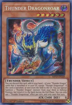 Thunder Dragonroar-Prismatic Secret Rare - 1st Edition - MP19-EN169 - 2019 Go... - Image 1