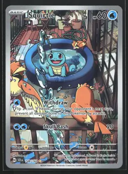 Squirtle 148/142 Stellar Crown Illustration Rare Pokemon Card - Image 1