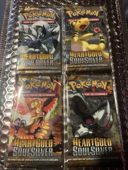 SPANISH 4 New pack Pokemon Heart Gold Soul Silver HGSS Booster art set - Image 1