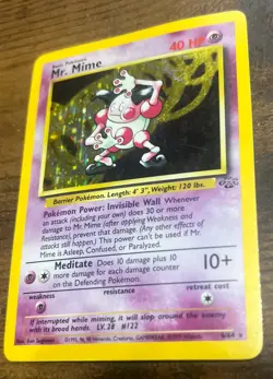 Pokemon TCG Mr. Mime 6/64 Jungle Set Holo Rare Unlimited WOTC Vintage 1999 Nice! - Image 1