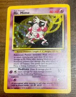 Pokemon TCG Mr. Mime 6/64 Jungle Set Holo Rare Unlimited WOTC Vintage 1999 Nice! - Image 2