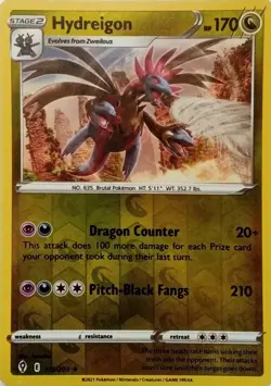 115/203 HYDREIGON REVERSE HOLO EVOLVING SKIES POKEMON CARD - Image 1