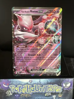 Pokemon Card Team Rocket’s Mewtwo Ex 081/182 Destined Rivals Double Rare NM - Image 1