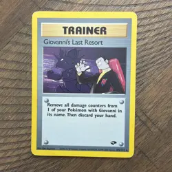 Giovanni's Last Resort 105/132 Gym Challenge Rare Card - Image 1