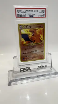 PSA 10 Japanese Neo 2 Charizard Reverse Foil Promo #006 -Pokemon Card Neo File 2 - Image 2