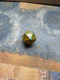 Magic the Gathering MTG Kaldheim KHM Gold Oversized Spindown Die Dice D20 - Image 2