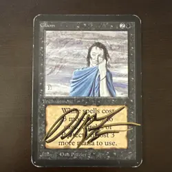 MTG: Gloom - Alpha Edition - Shadow Signed By Dan Frazier - LP - See Pics - Image 1