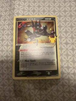 Pokemon Greninja Gold Star SWSH144 Celebrations ETB Black Star Promo - Image 1