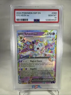 2024 Pokemon SSP EN-Surging Sparks Sylveon EX PSA 10 #086 - Image 1