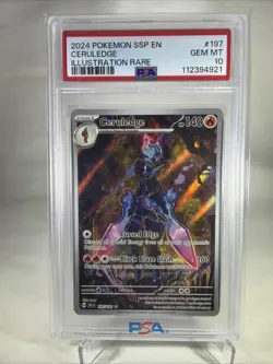 2024 POKEMON SSP EN SURGING SPARKS ILLUSTRATION RARE #197 CERULEDGE PSA 10 - Image 1