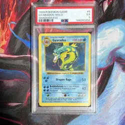 Pokemon TCG Gyarados Base Set Shadowless Holo Rare 6/102 PSA 5 English - Image 1