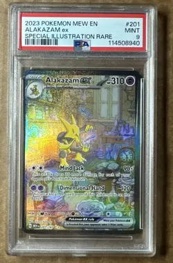 Pokemon Alakazam EX 201/165 Sv: Scarlet & Violet 151 SIR PSA 9 MINT - Image 1