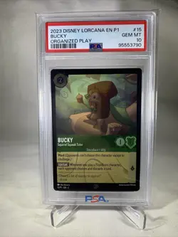 Disney Lorcana Bucky Organized League Play Promo Graded PSA 10 ERRATTA - Image 1