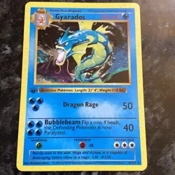 Gyarados Pokemon Card 1st edition TCG Shiny Holo Base Set 006/102 Collection - Image 1