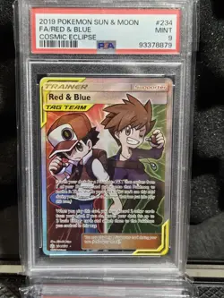 Red & Blue Pokemon 234/236 Full Art Sun & Moon Cosmic Eclipse PSA 9 - Image 1