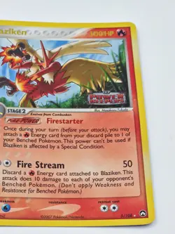 Pokemon TCG Blaziken Reverse Holo Rare Stamped Card 5/108 EX Power Keepers - Image 3