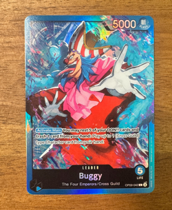 Buggy OP09-042 ONE PIECE Tcg Card Game NM BLUE Leader - Image 1