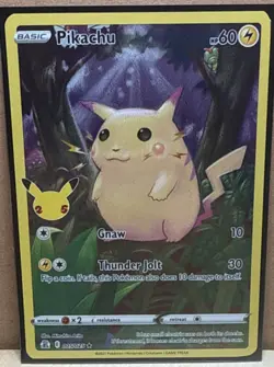Pokemon TCG Pikachu Holo Rare 60HP 005/025 Celebrations Basic English Card - Image 1