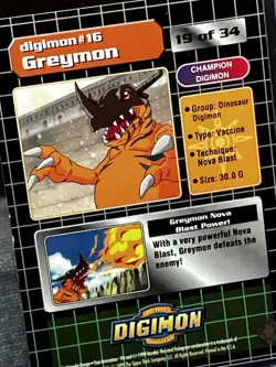 Digimon Greymon #16 Holographic Prism Card DP 420 Champion Series 1 Vintage - Image 4