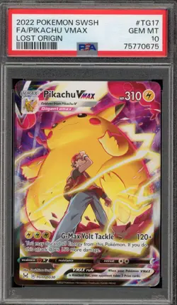 Pokemon Pikachu VMAX Lost Origin Trainer Gallery Full Art #TG17 PSA 10 Gem Mint - Image 1