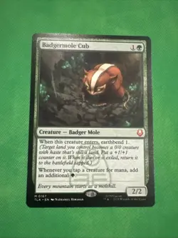 Magic: The Gathering – Badgermole Cub – Green Creature Card – MTG - Image 1